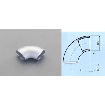 1・1/2" 溶接 90°エルボ(ステンレス製) エスコ