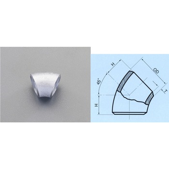1/2"  溶接 45°エルボ(ステンレス製) エスコ