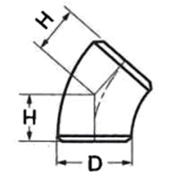 3/4"  溶接 45°エルボ(ステンレス製) エスコ