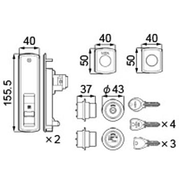 玄関ドア用ホームマスターキーDN一体用ガゼリア1S1F TOSTEM(LIXIL)
