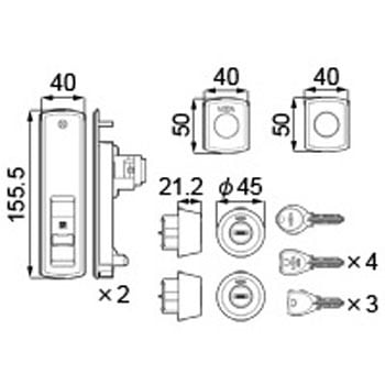 玄関ドア用ホームマスターキーDN用ガゼリア1A7F TOSTEM(LIXIL)