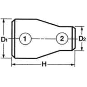 2・1/2" x 2" 溶接同心レデューサー(ステンレス製) - エスコ