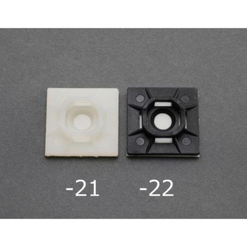 25x25mm 結束バンド用ベース(粘着付/白/5個) エスコ