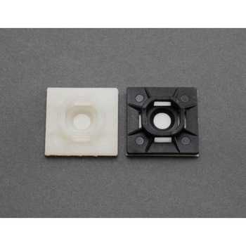 25x25mm 結束バンド用ベース(粘着付/黒5個) エスコ