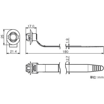 12.7x180mm [電路支持金具用]マウントタイ(50個) エスコ