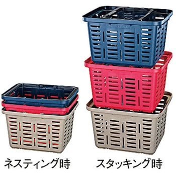 465x385x280mm/27L バスケット(赤/4個) エスコ