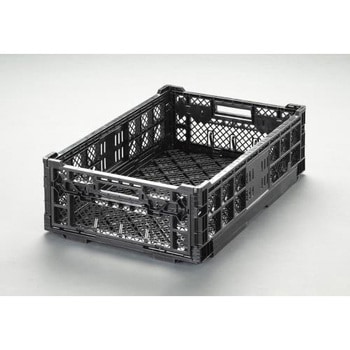 600x400x220mm/41.9L 折畳コンテ(黒) エスコ