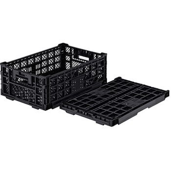 600x400x220mm/41.9L 折畳コンテ(黒) エスコ