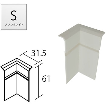 巾木用コーナー化粧キャップ ハイテクウッドプラス