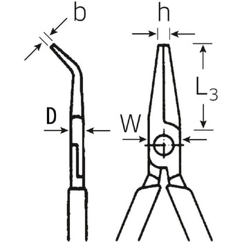 140mm リレープライヤー(先曲) エスコ