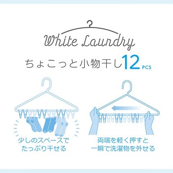 White Laundry ちょこっと小物干しハンガー 12ピンチ ストリックスデザイン