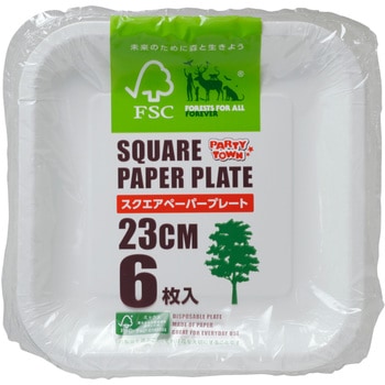 スクエアプレート 23cm 6枚入 ストリックスデザイン