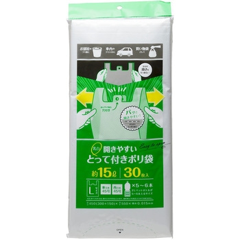 取っ手付きポリ袋 L 30枚入 ストリックスデザイン
