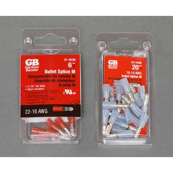 1.31-2.08平方mm[ギボシ形]絶縁接続子(雄/20個) エスコ