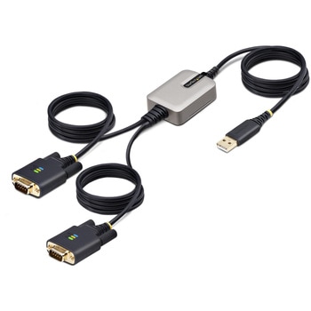 USB - RS232Cシリアル変換ケーブル/ストレート/USB 2.0/4m/2ポート/COM保持機能/ESD保護/各種OS対応/DB9シリアルコンバーター StarTech.com