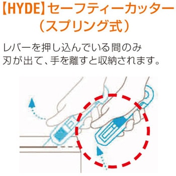 145mmセーフティーカッターナイフ(自動収納式/左右両用) エスコ