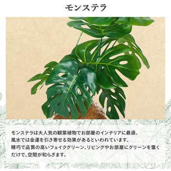 フェイクグリーン モンステラ 高さ35cm YAMAZEN(山善)