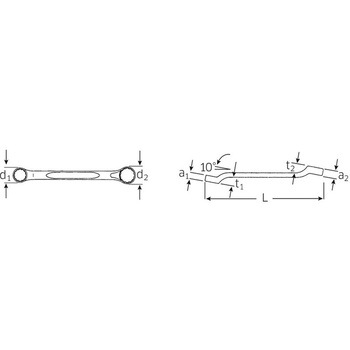 1/4"x 5/16" 両口めがねレンチ エスコ
