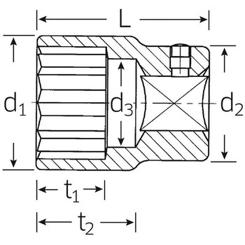 1"DRx34mm ソケット エスコ