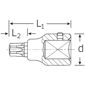 3/4"DRxT100 [TORX] ビットソケット エスコ