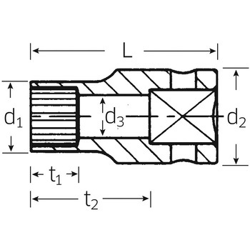 1/4"DRx3/8"  スプラインソケット エスコ