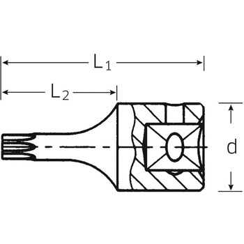 1/4"DR/T27 [Bore Torx]ビットソケット(イジリ止付) エスコ