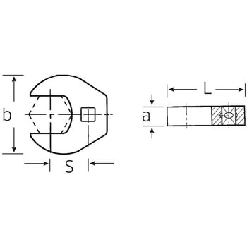 3/8"DRx 9/16" [CROW-FOOT]強力型スパナ エスコ
