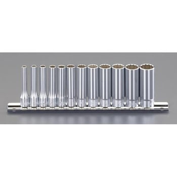 1/4"DR/4-14mm ディープソケットセット エスコ