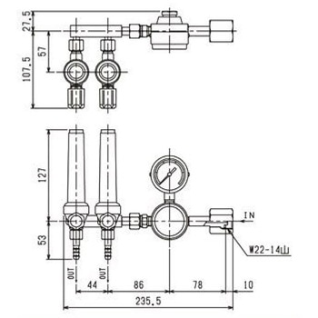 汎用超小型調整器(流量計2連式) ヤマト産業