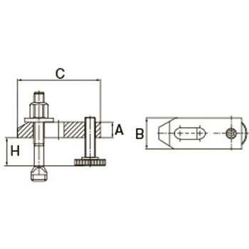 M20/160mm サポートスクリュー付テーパークランプ エスコ
