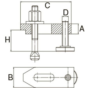 M12/100mm サポートスクリュー付ステップクランプ エスコ