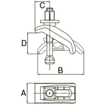 66x144mm アジャスタブルクランプ エスコ