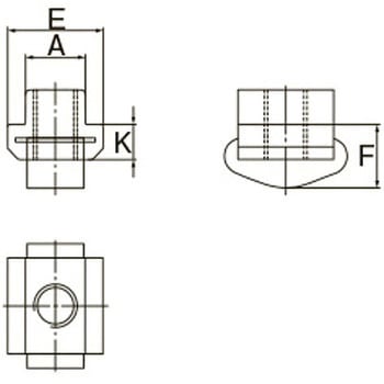 M10/呼16 Tスロットナット(スプリング付) - エスコ