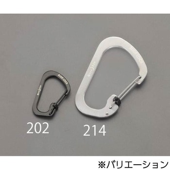 43x28mm D型カラビナ(ロック付/シルバー) エスコ