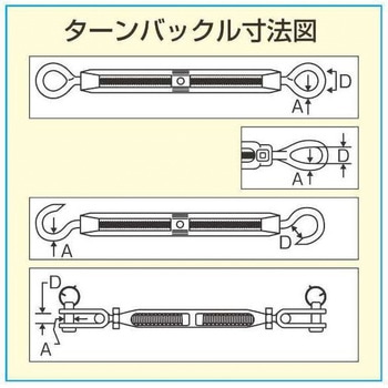 M4  ターンバックル(アイ&アイ・ステンレス製) エスコ