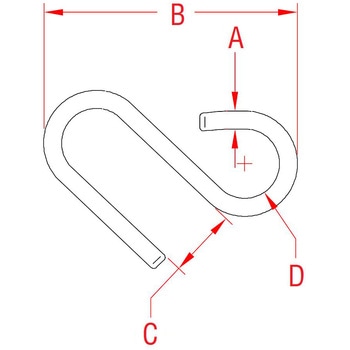 85.0x9.5mm Sフック(ステンレス製) エスコ