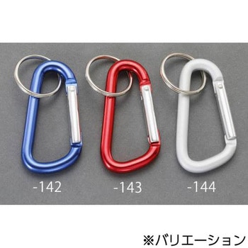 4x40mm カラビナフック(アルミ/レッド) エスコ