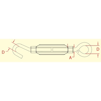 16.0x15.2mm ターンバックル(Hook&Eye/アルミ・ステンレス) エスコ