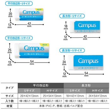 キャンパスよく消えるのに折れにくい消しゴム コクヨ