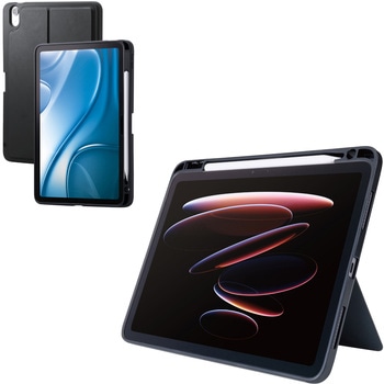 iPad Air ケース 11インチ(M3/M2)/10.9インチ 第5世代 第4世代 ソフト Apple Pencil収納 スタンド機能付き エレコム