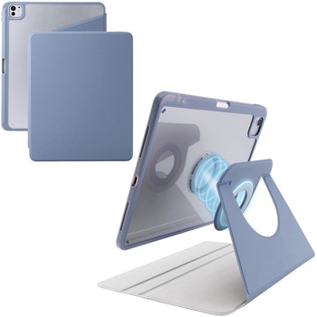 iPad Pro ケース 13インチ ( M4 ) マグネット着脱フラップ 360度回転 Apple Pencil収納 背面クリア エレコム