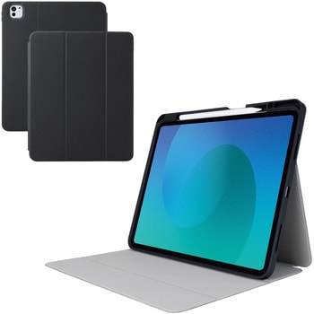 iPad Pro ケース 13インチ ( M4 ) マグネット式フラップ Apple Pencil収納 フリーアングル スタンド エレコム