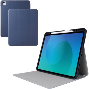 iPad Pro ケース 13インチ ( M4 ) マグネット式フラップ Apple Pencil収納 フリーアングル スタンド エレコム