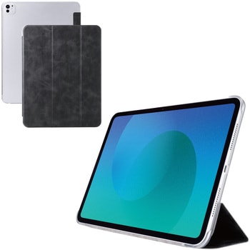 iPad Pro ケース 13インチ ( M4 ) マグネット式フラップ 2アングル スタンド 軽量 薄型 背面クリア エレコム