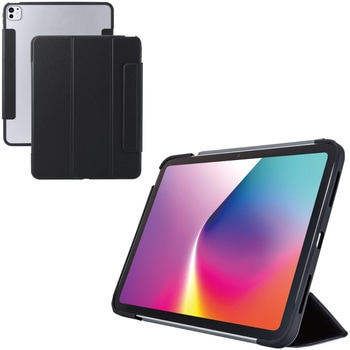 iPad Pro ケース 13インチ ( M4 ) マグネット式フラップ 2アングル スタンド 軽量 薄型 耐衝撃 背面クリア エレコム