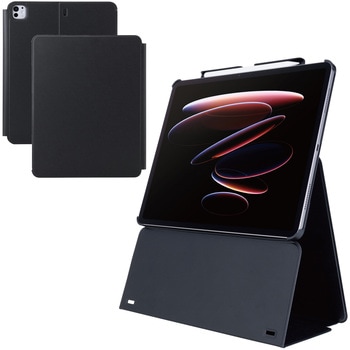 iPad Pro ケース 13インチ ( M4 ) 高さ調整フラップ Apple Pencil収納 フリーアングル スタンド エレコム