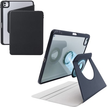 iPad Pro ケース 11インチ ( M4 ) マグネット着脱フラップ 360度回転 Apple Pencil収納 背面クリア エレコム