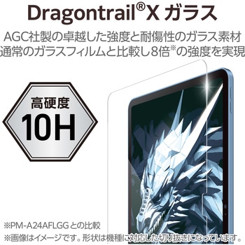iPad A16 11インチ / 第10世代 10.9インチ ガラスフィルム 極薄 Dragontrail(R)X 高透明 貼り付けツール付 エレコム