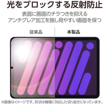 iPad mini(A17 Pro)/第6世代 8.3インチ フィルム 文字用 アンチグレア なめらかタイプ 指紋防止 気泡防止 エレコム