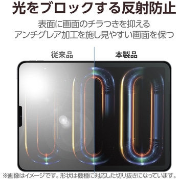 iPad mini(A17 Pro)/第6世代 8.3インチ ガラスフィルム ケント紙タイプ アンチグレア 貼り付けツール付 エレコム